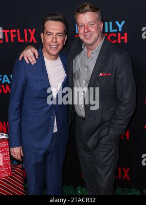 LOS ANGELES, CALIFORNIA, USA - NOVEMBER 29: Ed Helms and McG arrive at the Los Angeles Premiere Of Netflix's 'Family Switch' held at AMC The Grove 14 on November 29, 2023 in Los Angeles, California, United States. (Photo by Xavier Collin/Image Press Agency) Stock Photo