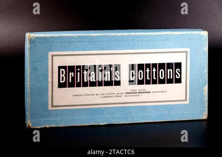 Britains cottons sample set in cardboard boxfrom Field to Fabric Education Pack box Stock Photo