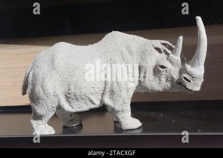 White rhinoceros figurine. Stock Photo