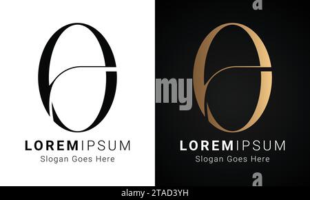 Luxury Initial EO or OE Monogram Text Letter Logo Design Stock Vector