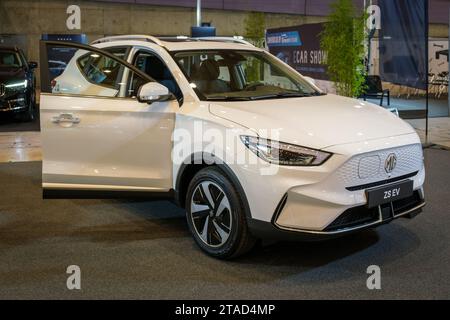 MG ZS EV electric car at ECAR SHOW - Hybrid and Electric Motor Show Stock Photo