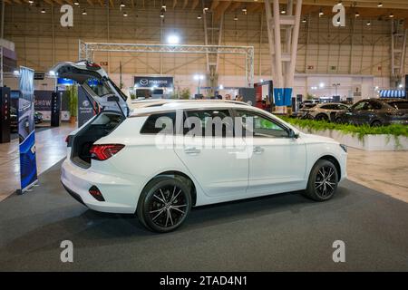 MG 5 electric car at ECAR SHOW - Hybrid and Electric Motor Show Stock Photo