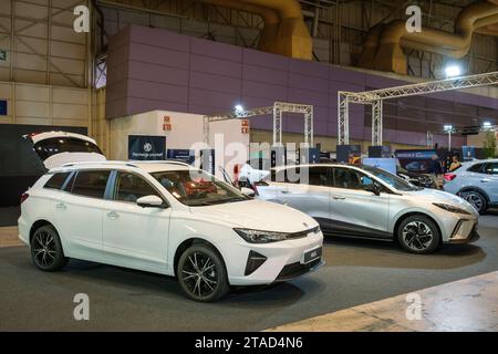 MG 5 electric car at ECAR SHOW - Hybrid and Electric Motor Show Stock Photo