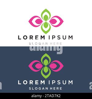 Flower logo. The circular logo. Logo of the flower. Stylized flower. Petals. Simple logo. The brand name  emblem  logo. Mandala. Logo boutique. Logoty Stock Vector