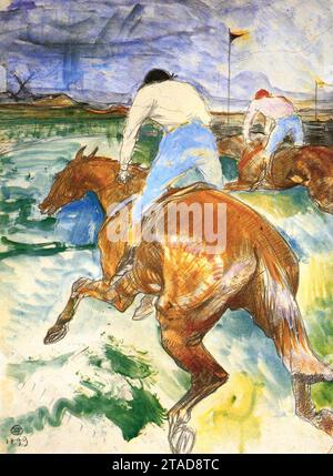 The Jockey 1899 by Henri De Toulouse-Lautrec Stock Photo