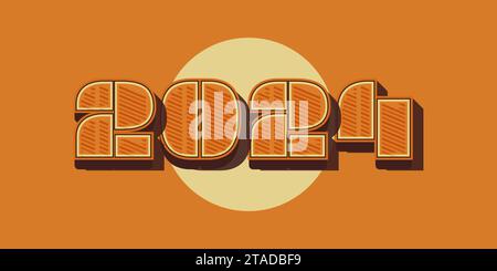 Happy New Year 2024 Design with Vintage Style. Vector Design for Poster, Banner, and Greeting Card Stock Vector