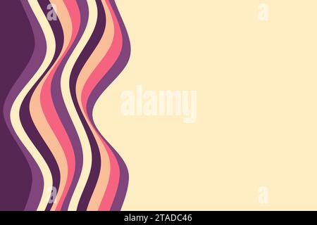 Wavy vector abstract background, lines in retro style, vintage poster. Stock Vector