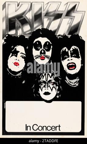 Kiss mid-1970s 'In Concert' Tour Poster - blank Stock Photo
