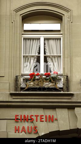 Bern, Switzerland - June 04, 2017: Museum of Albert Einstein in Bern. The flat on the second floor of Kramgasse No. 49 was rented by Einstein from 190 Stock Photo