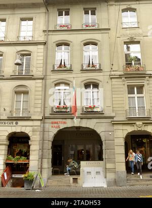 Bern, Switzerland - June 04, 2017: Museum of Albert Einstein in Bern. The flat on the second floor of Kramgasse No. 49 was rented by Einstein from 190 Stock Photo