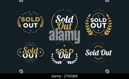 Vintage Sold Out Stamp Badge Emblem Logo or Symbol. Sold Badge for Out of Stock Notification Stock Vector