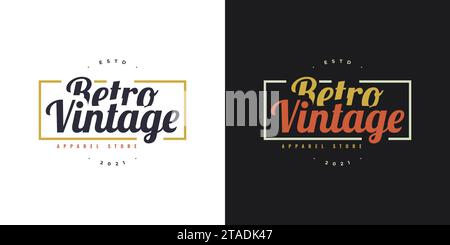 Set of Vintage and Retro Badge, Label, or Emblems for Apparel Store Logo, or Other Business. Retro Symbol for Cloth Stock Vector