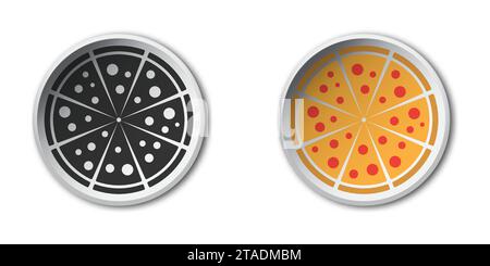 Sliced ​​pizza icon. Flat vector illustration Stock Vector