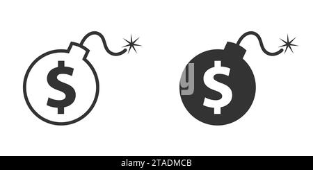 Bomb with a dollar icon. Vector illustration Stock Vector