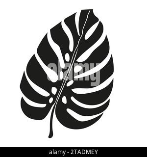Monstera tropical leaves, greenery design element Monstera leaves, jungle plant. Silhouette of monstera leaf for logo or card ,scrapbook design. Vecto Stock Vector