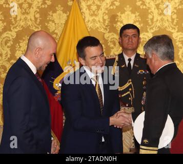 NOBOA-POSESION-ALTO-MANDO-MILITAR Quito, jueves 30 de noviembre del 2023 Presidente de la Republica Daniel Noboa Azin, posesiona al nuevo alto mando Militar, en el Palacio de Carondelet. Fotos:Rolando Enriquez/API Quito Pichincha Ecuador POL-NOBOA-POSESION-ALTO-MANDO-MILITAR-cebc64a43f40c25d93b95cac2effe5c1 *** NOBOA POSSESSION HIGH MILITARY COMMAND Quito, Thursday, November 30, 2023 President of the Republic Daniel Noboa Azin, inaugurates the new high military command, in the Carondelet Palace Photos Rolando Enriquez API Quito Pichincha Ecuador POL NOBOA POSSESSION HIGH MILITARY COMMAND cebc6 Stock Photo