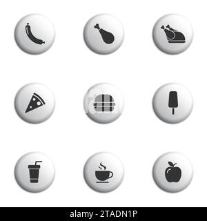 Meal кelated icon set. Food icon set. Flat vector illustration Stock Vector