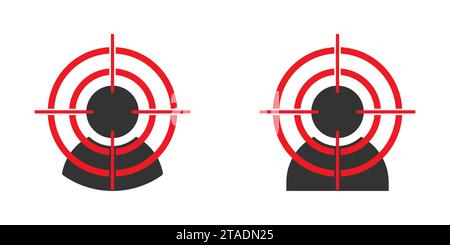 Person target icon. Flat vector illustration Stock Vector