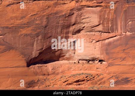 First Ruin from Junction Overlook, Canyon de Chelly National Monument, Arizona Stock Photo