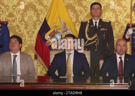 NOBOA-POSESION-ALTO-MANDO-MILITAR Quito, jueves 30 de noviembre del 2023 Presidente de la Republica Daniel Noboa Azin, posesiona al nuevo alto mando Militar, en el Palacio de Carondelet. Fotos:Rolando Enriquez/API Quito Pichincha Ecuador POL-NOBOA-POSESION-ALTO-MANDO-MILITAR-ef943cd9f6bf06a230bbdf7282255aa3 *** NOBOA POSSESSION HIGH MILITARY COMMAND Quito, Thursday, November 30, 2023 President of the Republic Daniel Noboa Azin, inaugurates the new high military command, at the Carondelet Palace Photos Rolando Enriquez API Quito Pichincha Ecuador POL NOBOA POSSESSION HIGH MILITARY COMMAND ef943 Stock Photo