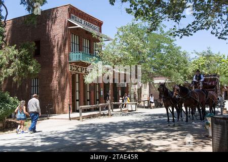 United States, California, Columbia, Gold Country, Columbia, Columbia State Historic Park , Wells Fargo offices Stock Photo