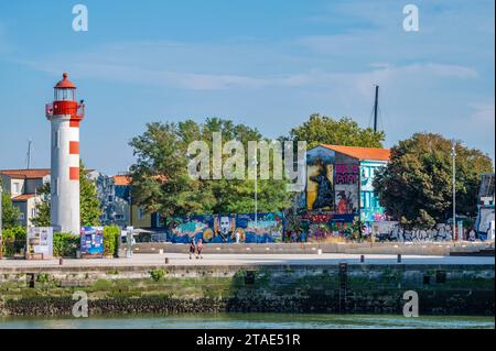 France, Charente-Maritime (17), La Rochelle, the entrance to the Old Port and Gabut area Stock Photo