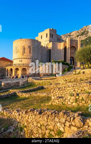 Albania, Durres province, Kruje, Skanderbeg National Museum inside the walls of the 5th century castle Stock Photo