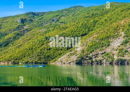 Albania, Shkoder province, Koman, Lake Koman, artificial lake on the Drin river Stock Photo