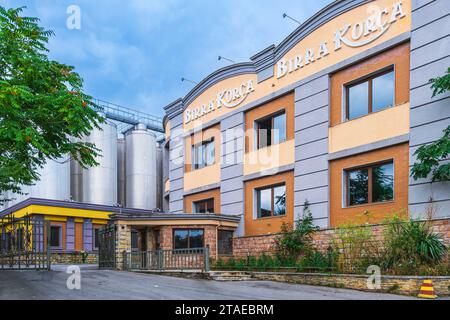 Albania, Korce, Birra Korça brewery founded in 1928, the first beer brewed in Albania Stock Photo