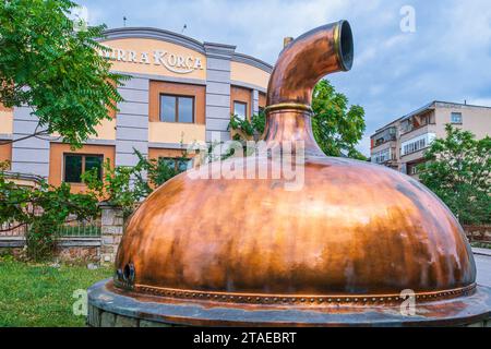 Albania, Korce, Birra Korça brewery founded in 1928, the first beer brewed in Albania Stock Photo