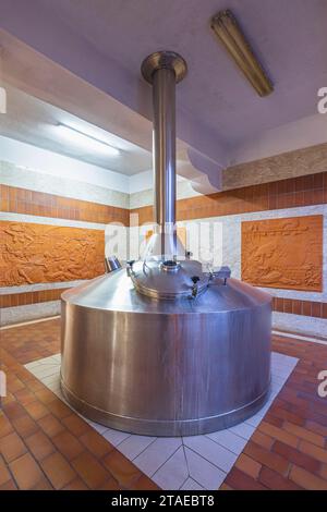 Albania, Korce, Birra Korça brewery founded in 1928, the first beer brewed in Albania Stock Photo