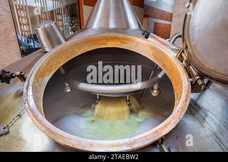 Albania, Korce, Birra Korça brewery founded in 1928, the first beer brewed in Albania Stock Photo