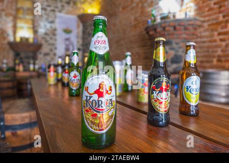 Albania, Korce, Birra Korça brewery founded in 1928, the first beer brewed in Albania Stock Photo