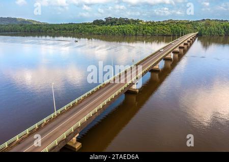 Monte Roura France, French Guiana, Roura, aerial view of the commune of Roura and ...