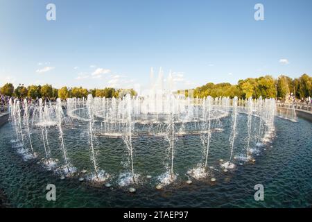 Moscow, Russia - september 22, 2018- Light and music fountain in the Tsaritsyno Museum-Reserve Stock Photo