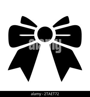 Black gift bow icon isolated on white background. Vector illustration. Stock Vector