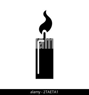 Candles icon. Burning candle isolated on white background. Vector illustration. Stock Vector