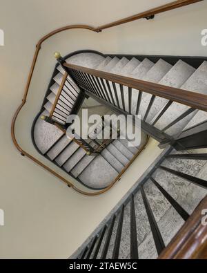 Staircase of the Senate wing of the West Virginia State Capitol building at 1900 Kanawha Blvd E in Charleston, West Virginia Stock Photo