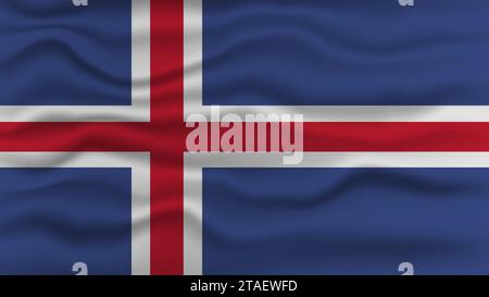 The flag of Iceland. Flag icon Stock Vector