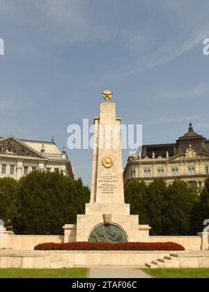 Budapest, Hungary - August 30, 2018: Soviet War Memorial on Liberty Square in Budapest. Stock Photo