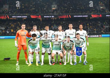 Athens, Greece. 30th Nov, 2023. Brighton & Hove Albion during the UEFA Europa League, Group B match between AEK FC and Brighton & Hove Albion at Opap Arena on November 30, 2023, in Athens, Greece. Credit: Independent Photo Agency/Alamy Live News Stock Photo