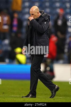 Rangers manager Philippe Clement reacts on the touchline during the ...