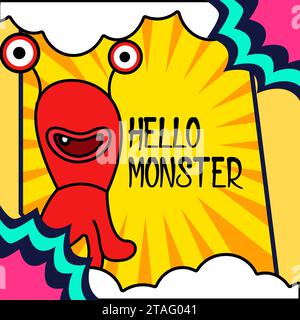 comic book with monsters, halloween background Stock Vector