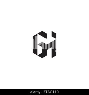 GH initial logo letters in high quality professional design that will print well across any print media Stock Vector