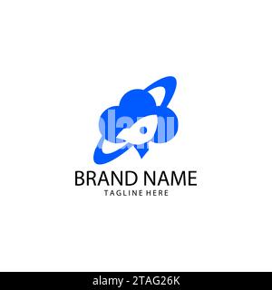 space cloud flight logo design vector Stock Vector