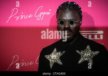 London, UK. 30th November 2023. Unveiling of the 2024 Pirelli Calendar by photographer Prince Gyasi (pictured) at Magazine London venue. Credit: Guy Corbishley/Alamy Live News Stock Photo