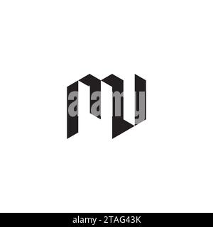 MV initial logo letters in high quality professional design that will print well across any print media Stock Vector
