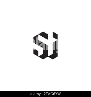 SJ initial logo letters in high quality professional design that will print well across any print media Stock Vector