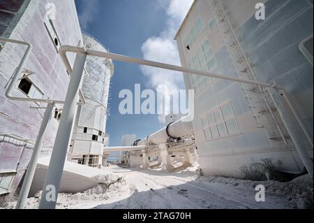 Tubular rotary furnace for processing construction materials Stock Photo