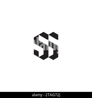SS initial logo letters in high quality professional design that will print well across any print media Stock Vector